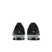 Nike Tiempo Legend 10 Elite Crampons Vissés Chaussures de Foot (SG) Anti-Clog Noir Bleu