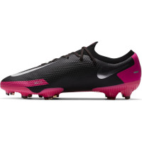 Nike Phantom GT Pro Gras Voetbalschoenen (FG) Zwart Zilver Roze