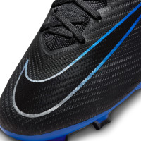 Nike Zoom Mercurial Superfly 9 Elite Gazon Naturel Chaussures de Foot (FG) Noir Bleu Blanc