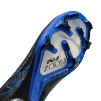 Nike Zoom Mercurial Superfly 9 Elite Gazon Naturel Chaussures de Foot (FG) Noir Bleu Blanc