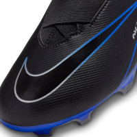 Nike Zoom Mercurial Vapor 15 Academy Gazon Naturel Gazon Artificiel Chaussures de Football (MG) Enfants Noir Bleu