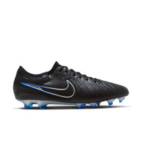 Nike Tiempo Legend 10 Elite Gazon Naturel Chaussures de Foot (FG) Noir Bleu