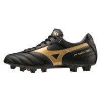 Mizuno Morelia II Pro Gazon Naturel Chaussures de Foot (FG) Noir Doré