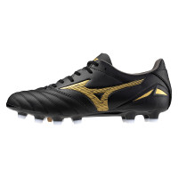 Mizuno Morelia Neo IV Pro Gras Voetbalschoenen (FG) Zwart Goud