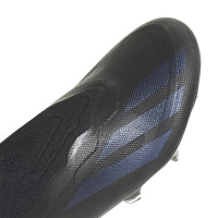 adidas X Crazyfast.1 Sans Lacets Gazon Naturel Chaussures de Foot (FG) Noir Bleu Foncé