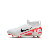 Nike Zoom Mercurial Superfly 9 Pro Veterloze Gras Voetbalschoenen (FG) Kids Wit Felrood Zwart