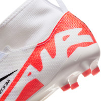 Nike Zoom Mercurial Superfly 9 Pro Veterloze Gras Voetbalschoenen (FG) Kids Wit Felrood Zwart