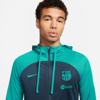 Nike FC Barcelona Strike Trainingspak Full-Zip Hooded 2023-2024 Donkerblauw Turquoise