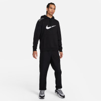 Nike Sportswear Fleece Sweat à Capuche Noir Blanc Gris