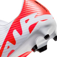 Nike Zoom Mercurial Vapor 15 Academy Gazon Naturel Gazon Artificiel Chaussures de Foot (MG) Blanc Rouge Vif Noir