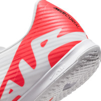 Nike Zoom Mercurial Vapor 15 Academy Chaussures de Foot en Salle (IN) Blanc Rouge Vif Noir