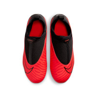 Nike Phantom GX Academy Dynamic Fit Gras / Kunstgras Voetbalschoenen (MG) Kids Zwart Felrood Wit
