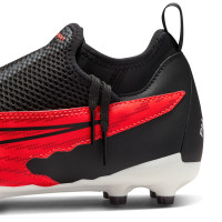 Nike Phantom GX Academy Dynamic Fit Gras / Kunstgras Voetbalschoenen (MG) Kids Zwart Felrood Wit