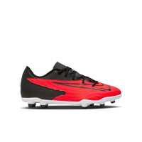 Nike Phantom GX Club Gras / Kunstgras Voetbalschoenen (MG) Kids Zwart Felrood Wit