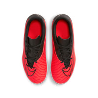 Nike Phantom GX Club Gras / Kunstgras Voetbalschoenen (MG) Kids Zwart Felrood Wit