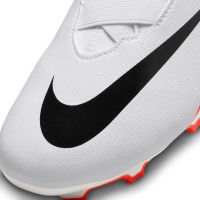 Nike Zoom Mercurial Superfly 9 Academy Sans Lacets Gazon Naturel Artificiel Chaussures de Foot (MG) Enfants Blanc Rouge Vif Noir