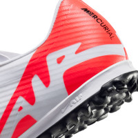Nike Zoom Mercurial Vapor 15 Academy Turf Chaussures de Foot (TF) Blanc Rouge Vif Noir