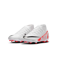 Nike Mercurial Superfly 9 Club Gras / Kunstgras Voetbalschoenen (MG) Kids Wit Felrood Zwart