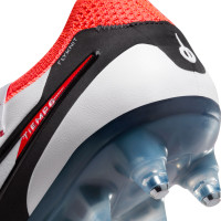 Nike Tiempo Legend 10 Elite Crampons Vissés Chaussures de Foot (SG) Anti-Clog Blanc Rouge Vif Noir
