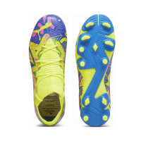 PUMA Future Match Gras / Kunstgras Voetbalschoenen (MG) Kids Felgeel Blauw Roze