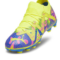 PUMA Future Match Gras / Kunstgras Voetbalschoenen (MG) Kids Felgeel Blauw Roze