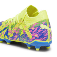 PUMA Future Match Gras / Kunstgras Voetbalschoenen (MG) Kids Felgeel Blauw Roze