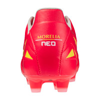 Mizuno Morelia Neo IV Pro Gazon Naturel Chaussures de Foot (FG) Rouge Jaune