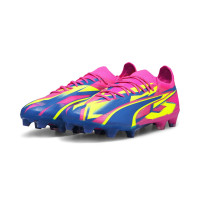 PUMA Ultra Ultimate Gras / Kunstgras Voetbalschoenen (MG) Roze Blauw Geel