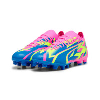 PUMA Ultra Match Gras / Kunstgras Voetbalschoenen (MG) Roze Geel Blauw