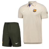 Nike FC Barcelone Tech Fleece Ensemble Training Polo 2023-2024 Beige Vert Foncé Blanc