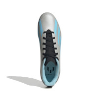 adidas X Crazyfast.4 Gazon Naturel Chaussures de Foot (FxG) Argent Bleu Clair Noir