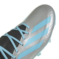 adidas X Crazyfast Messi.3 Gazon Naturel Chaussures de Foot (FG) Argent Bleu Clair Noir