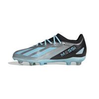 adidas X Crazyfast Messi.1 Gras Voetbalschoenen (FG) Kids Zilver Lichtblauw Zwart