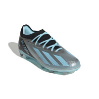 adidas X Crazyfast Messi.1 Gras Voetbalschoenen (FG) Kids Zilver Lichtblauw Zwart