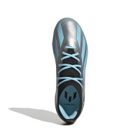 adidas X Crazyfast Messi.1 Gras Voetbalschoenen (FG) Kids Zilver Lichtblauw Zwart