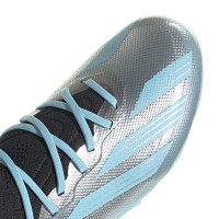 adidas X Crazyfast Messi.1 Gras Voetbalschoenen (FG) Kids Zilver Lichtblauw Zwart