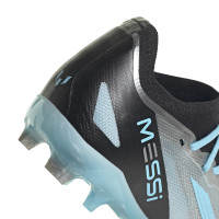 adidas X Crazyfast Messi.1 Gras Voetbalschoenen (FG) Kids Zilver Lichtblauw Zwart