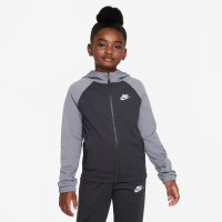 Nike Sportswear Poly Survêtement à Capuche Full-Zip Enfants Noir Gris Blanc