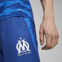 PUMA Olympique Marseille Pre-Match Pantalon d'Entraînement Woven 2023-2024 Bleu Blanc
