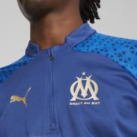 PUMA Olympique Marseille Survêtement 1/4-Zip 2023-2024 Bleu Doré