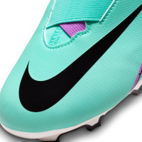 Nike Zoom Mercurial Vapor 15 Academy Veterloze Gras / Kunstgras Voetbalschoenen (MG) Kids Turquoise Paars Zwart Wit