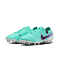 Nike Tiempo Legend 10 Elite Gras Voetbalschoenen (FG) Turquoise Zwart Paars Wit