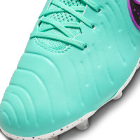 Nike Tiempo Legend 10 Elite Gazon Naturel Chaussures de Foot (FG) Turquoise Noir Mauve Blanc
