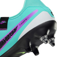 Nike Tiempo Legend 10 Academy Crampons Vissés Chaussures de Foot (SG) Anti-Clog Turquoise Noir Mauve Blanc