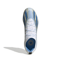 adidas X Crazyfast Messi.1 Gras Voetbalschoenen (FG) Kids Wit Blauw Goud