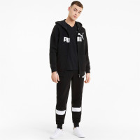 PUMA Essential Big Logo Full-Zip Sweat à Capuche Hoodie Noir Blanc