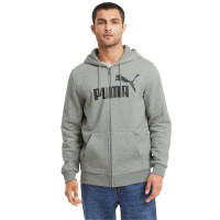 PUMA Essential Big Logo Full-Zip Sweat à Capuche Hoodie Gris Noir