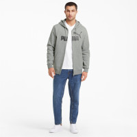 PUMA Essential Big Logo Full-Zip Sweat à Capuche Hoodie Gris Noir