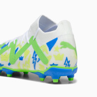 PUMA Future Match Neymar Jr. Gras / Kunstgras Voetbalschoenen (MG) Kids Wit Blauw Geel Groen