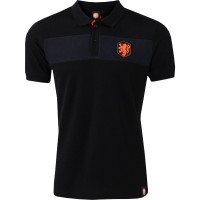 Logo KNVB Polo noir gris orange